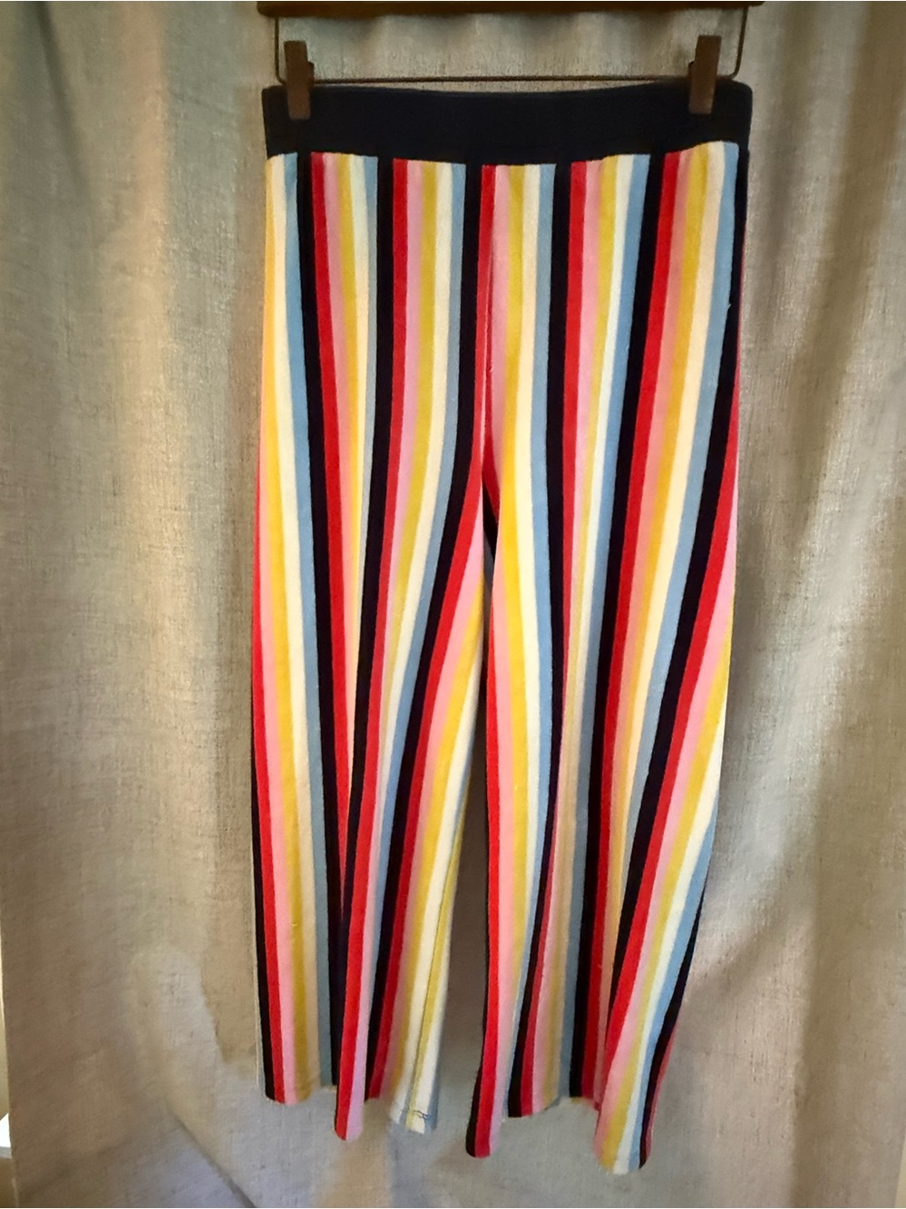 Juicy Couture Black Label Multicolor Striped Terrycloth Wide Legged Pants